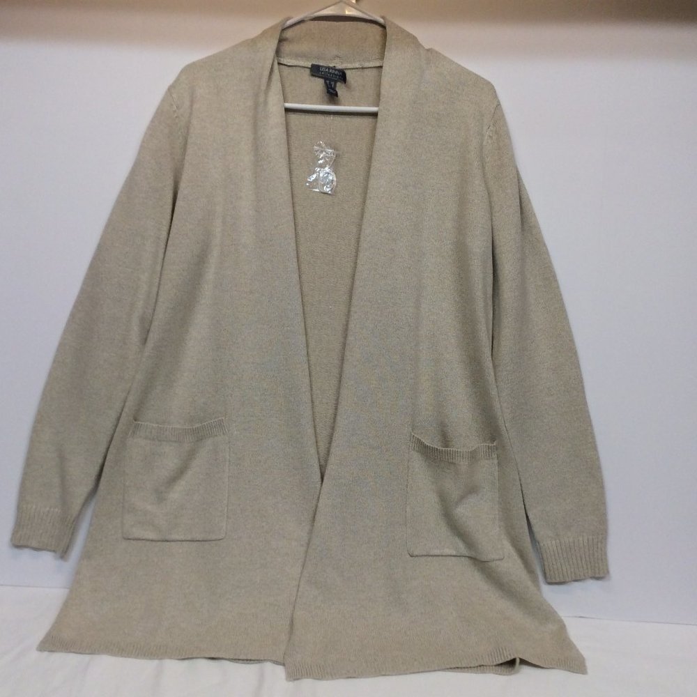 Lisa Rinna Collection Marled Open Front Cardigan XS